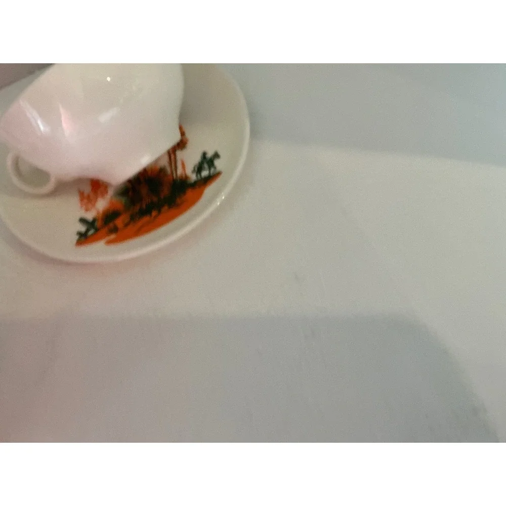 Universal Potteries Vintage Arizona Cactus Tea Cup Saucer Set Century Yucca NWT